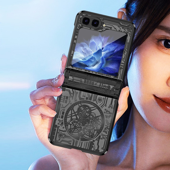 Case for Samsung Galaxy Z Flip7 FE / Z Flip6, Mechanical Legend, black