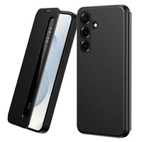 Smart View Window Leather Case for Samsung Galaxy S26, black