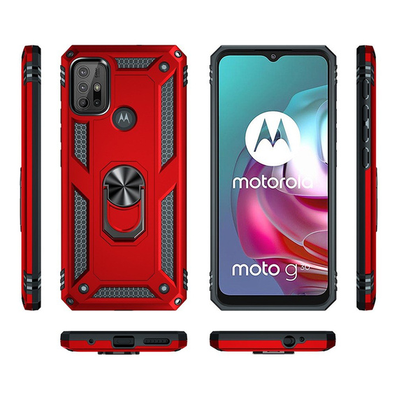 Armor Case for Motorola Moto G10/G30, Nox Case Ring, red