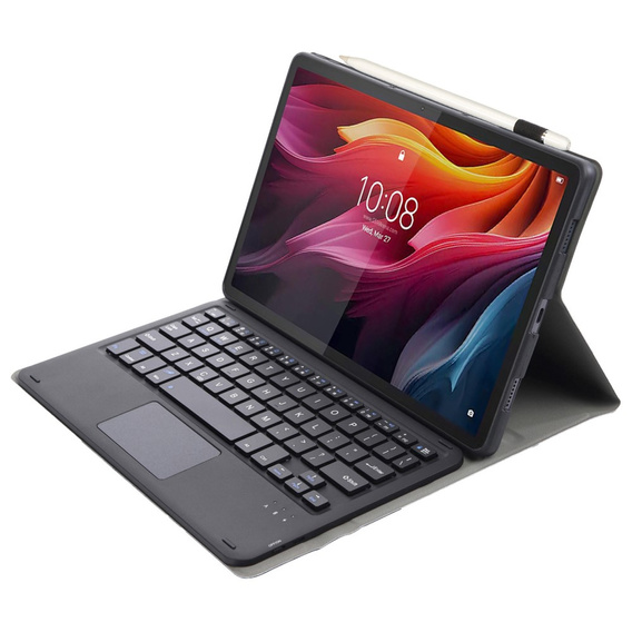 Case + keyboard Lenovo Tab K11 Plus, Leather Pen Slot TouchPad, black
