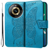 Flip case for Realme 11 Pro / 11 Pro +, Butterfly, blue