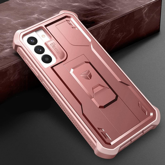 Armored case for Samsung Galaxy S21 FE, Dexnor Full Body, pink rose gold