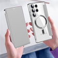 Flip case for Samsung Galaxy S24 Ultra, RFID Wallet MagSafe CamShield, silver