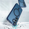Case for Samsung Galaxy S25+ Plus, for MagSafe, ERBORD Matt Case, dark blue + Screen Glass
