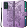 Flip case for Samsung Galaxy M13, Butterfly, purple