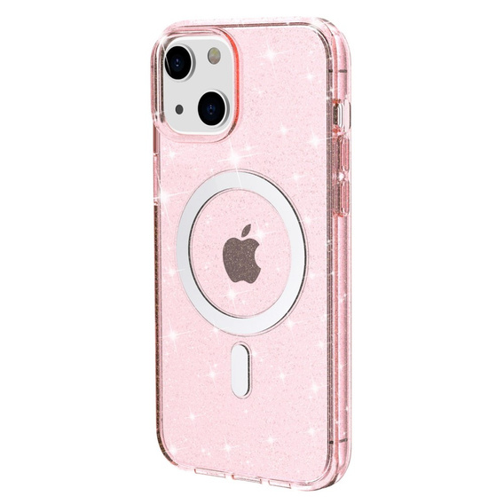 Case for iPhone 14, Dropproof MagSafe Glitter, pink