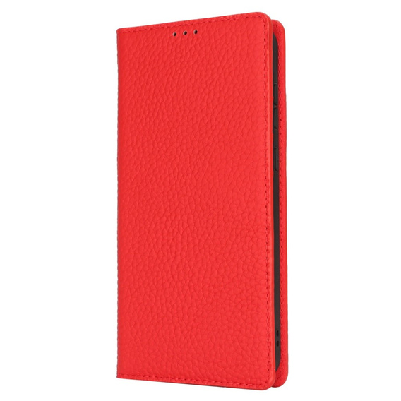 Flip case for Samsung Galaxy S25+ Plus, Litchi Skin Grain, red