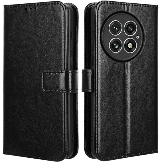 Flip case for OnePlus 13, Crazy Horse Wallet, black
