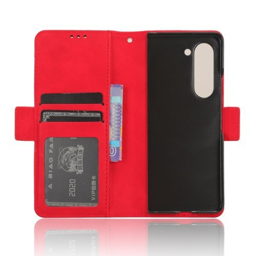 Flip case for Samsung Galaxy Z Fold 5 5G, Card Slot, red