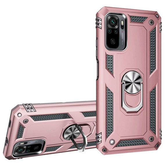 Armor Case for Xiaomi Redmi Note 10/10S, Nox Case Ring, pink rose gold