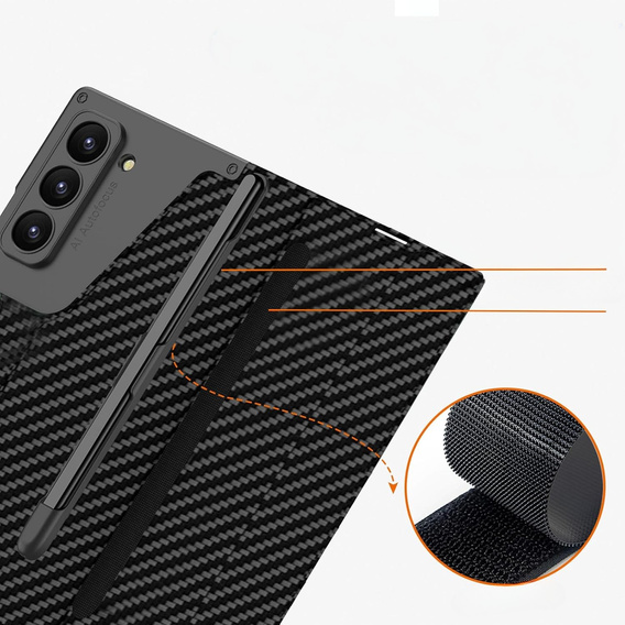 Wallet case with flap carbon black for Samsung Galaxy Z Fold 7 5G
