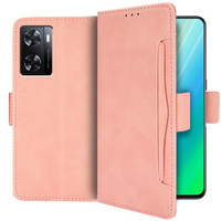 Flip case for Oppo A57s, Card Slot, pink