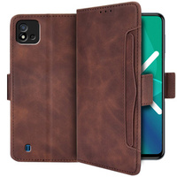 Flip case for Realme C11 2021 / C20 / C20A, Card Slot, brown