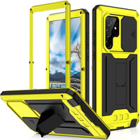 Armored case for Samsung Galaxy S22 Ultra, R-JUST CamShield Slide, yellow