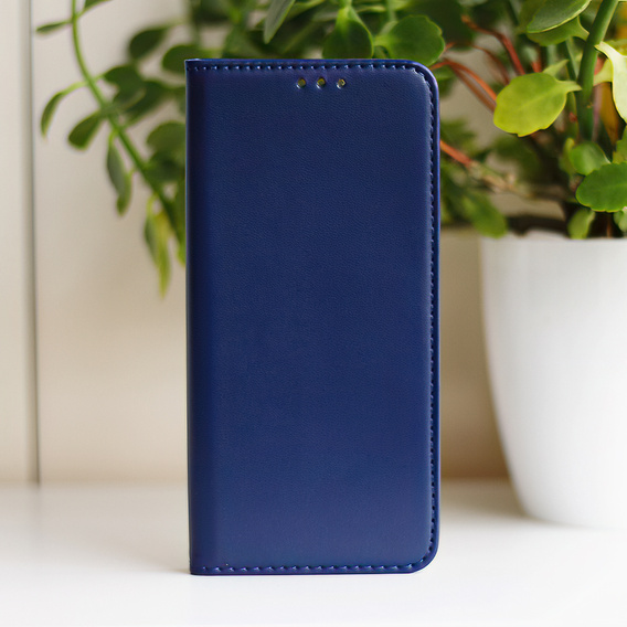 Flip case for Samsung Galaxy A54 5G, Smart Magnetic, dark blue + 9H glass