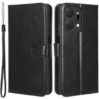 Flip case for Honor X7a 5G, Crazy Horse Wallet, black