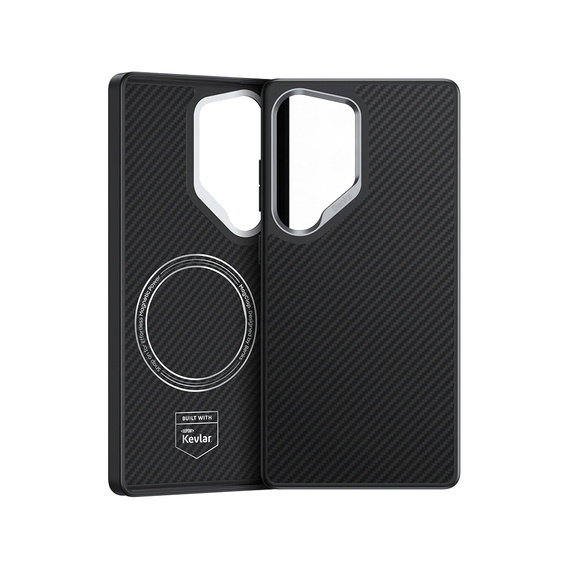 BENKS Kevlar Case for Samsung Galaxy S25 Ultra, for MagSafe, Carbon Fiber, black