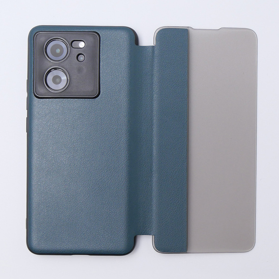 Case for Xiaomi 13T / 13T Pro, with Side View flap, green