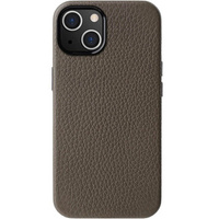 MELKCO case for iPhone 15, leather for MagSafe, grey