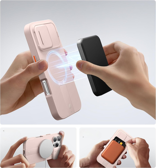 Case for iPhone 16 Pro, Suritch Shockproof, for MagSafe, pink