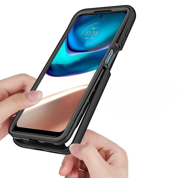 Case for Motorola Moto G42 4G, Shockproof, with film, black