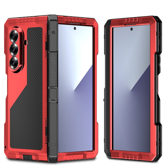 Armored case for Samsung Galaxy Z Fold6 5G, aluminum, with stand and stylus slot, black