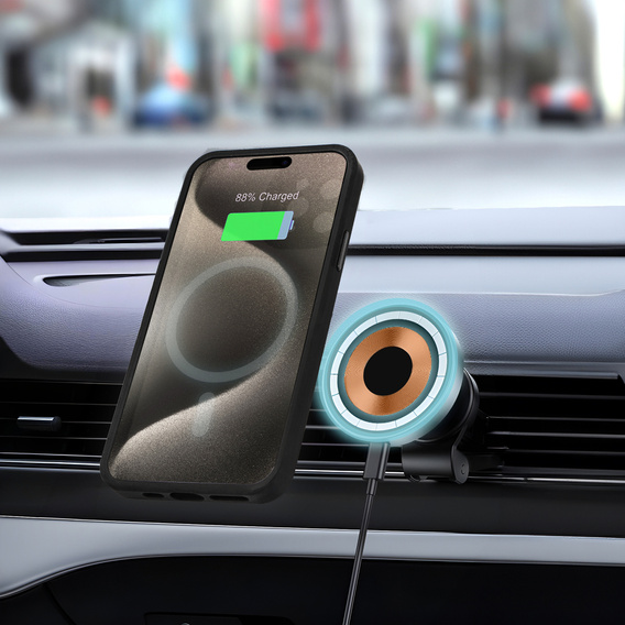 Case for iPhone 15 Pro, for MagSafe, ERBORD Matt Case, black + Screen Glass