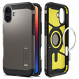 Spigen case for iPhone 16, Tough Armor Mag MagSafe, grey + 9H Tempered Glass