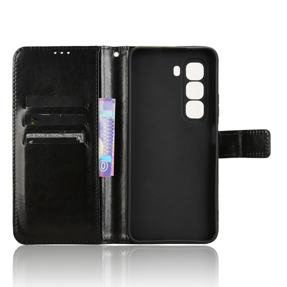 Flip case for Infinix Hot 50 Pro+ 4G, Crazy Horse Wallet, black