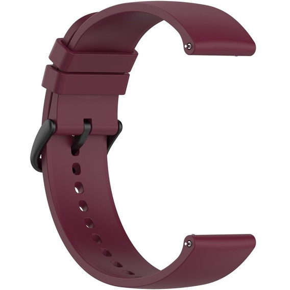 Silicone strap 20mm, Wine Red/Black Buckle