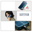 CASEME flip case for Samsung Galaxy S21 FE, Waxy Textublue, blue