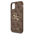 GUESS Case for iPhone 11, 4G Big Metal Logo, brown