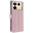 Flip case for Infinix Note 40 Pro, Wallet Zipper Pocket, pink