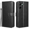 Flip case for Realme C33, Crazy Horse Wallet, black