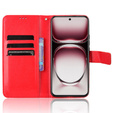 Flip case for Oppo Reno 12, Crazy Horse Wallet, red