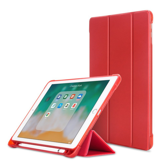 Case for iPad 9.7 2018 / 2017/ Air / Air 2, Smartcase with stylus space, red