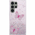 Case for Samsung Galaxy S24 Ultra, Glitter Butterfly, pink