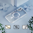 Case for iPhone 16 Plus, Electro MagSafe, silver + Screen Glass