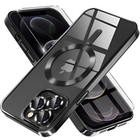 Case for iPhone 12 Pro Max, Electro MagSafe, black + Screen Glass