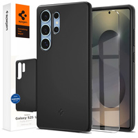Spigen case for Samsung Galaxy S25 Ultra, Thin Fit Mag, black + 9H tempered glass