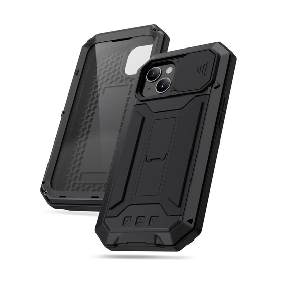 Case for iPhone 13, R-JUST CamShield Slide, armoured, black