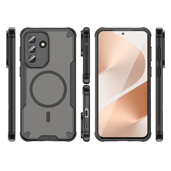 Armoured case for Samsung Galaxy A57 5G, for MagSafe, matte, black