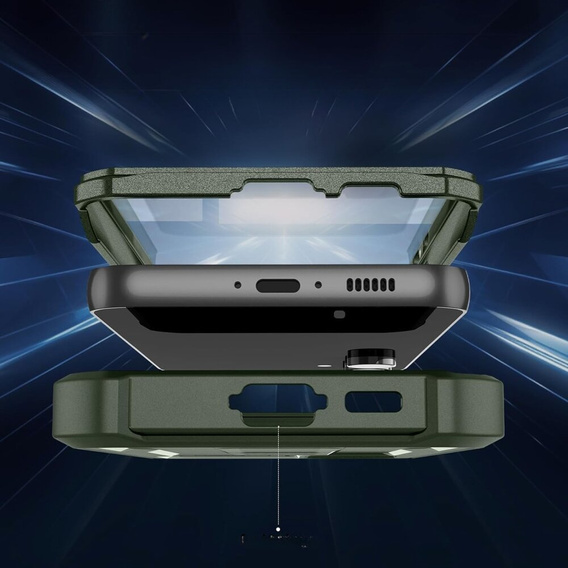 Armored case for Samsung Galaxy S23 FE, Dexnor Full Body (Two Frames), green