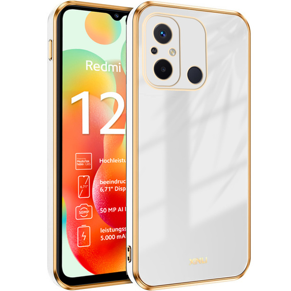 Case for Xiaomi Redmi 12C, Glamour CamShield, white