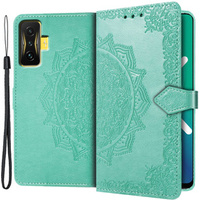 Flip case for Xiaomi Poco F4 GT, Mandala, green