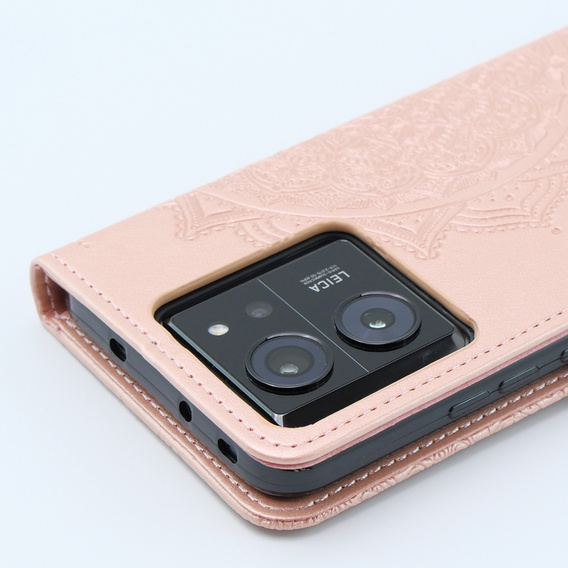 Flip case for Xiaomi 13T / 13T Pro, Mandala, pink rose gold