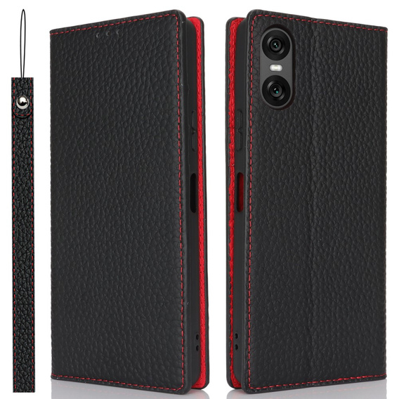 Leather case for Sony Xperia 10 VI, ERBORD Grain Leather, black