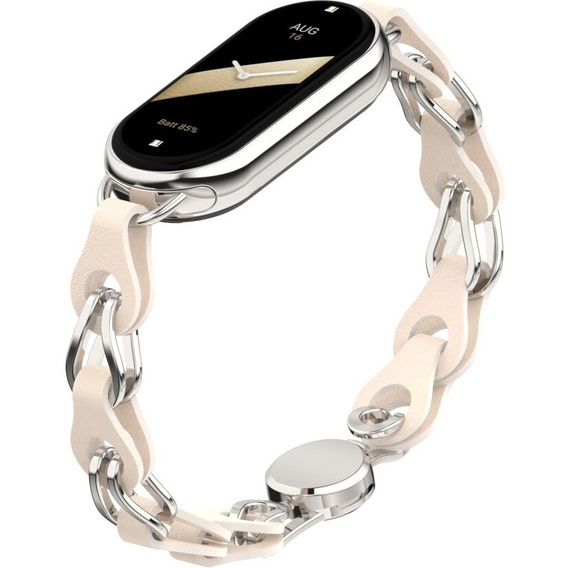 Stainless Steel Watch Strap with Protective Case for Apple Watch, Silver