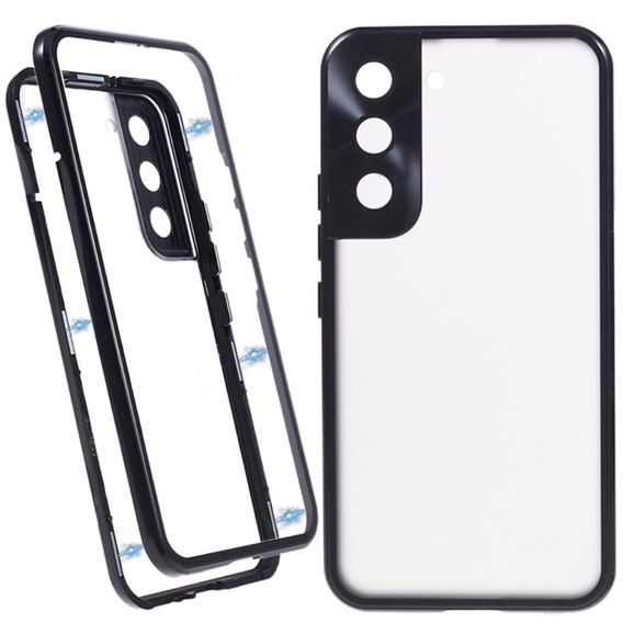 Case for Samsung Galaxy S21, Magnetic Dual Glass, black