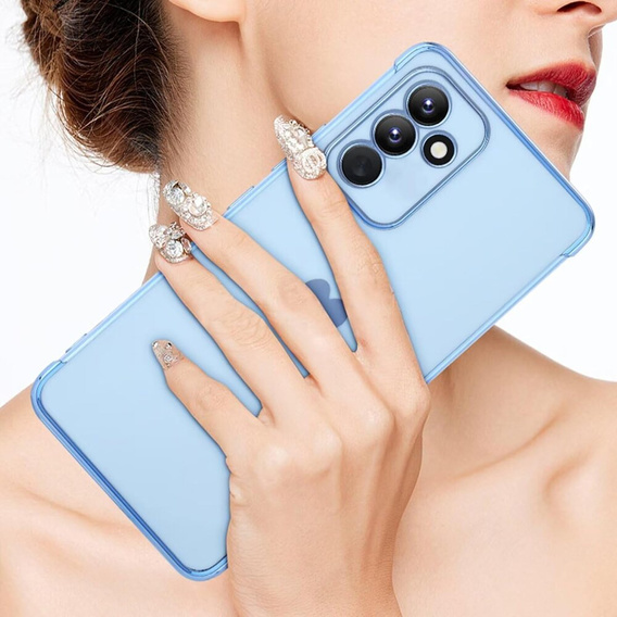 Case for Samsung Galaxy A35 5G, Electro heart, blue + Full Glue Ceramic Glass